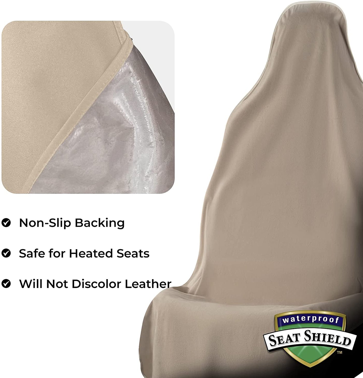 EliteSport Seatshield - Non Slip backing - Tan