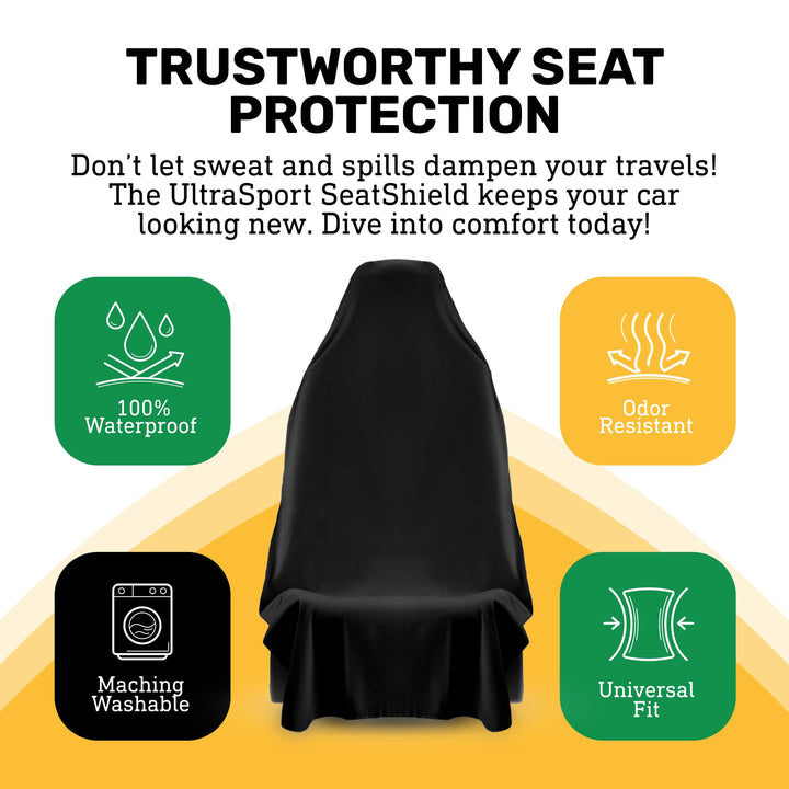 UltraSport SeatShield - Waterproof Car Seat Protector - Black