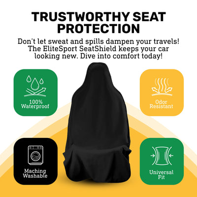 EliteSport+ Non-Slip Waterproof Seat Cover - Black