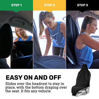 EliteSport+ Non-Slip Waterproof Seat Cover - Black