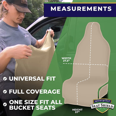 Tan Seatshield - Universal fit car seat covers -measurements