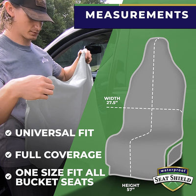 Gray  Seatshield - Universal fit car seat covers -measurements