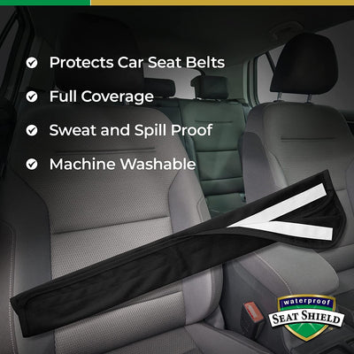 Waterproof Seat Belt Cover - Machine Washable Black