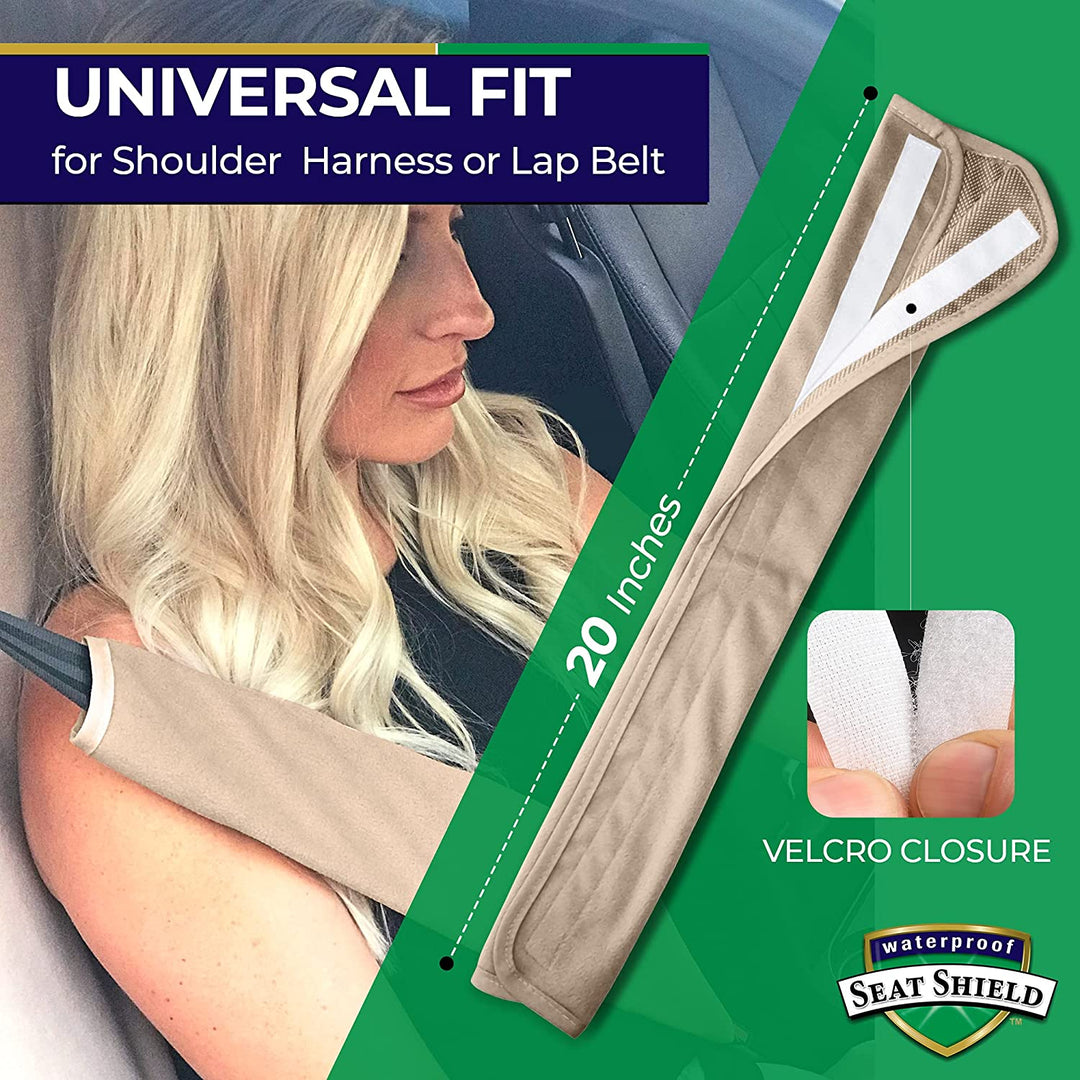 Seatshield Waterproof Seat Belt Cover Universal Fit Tan