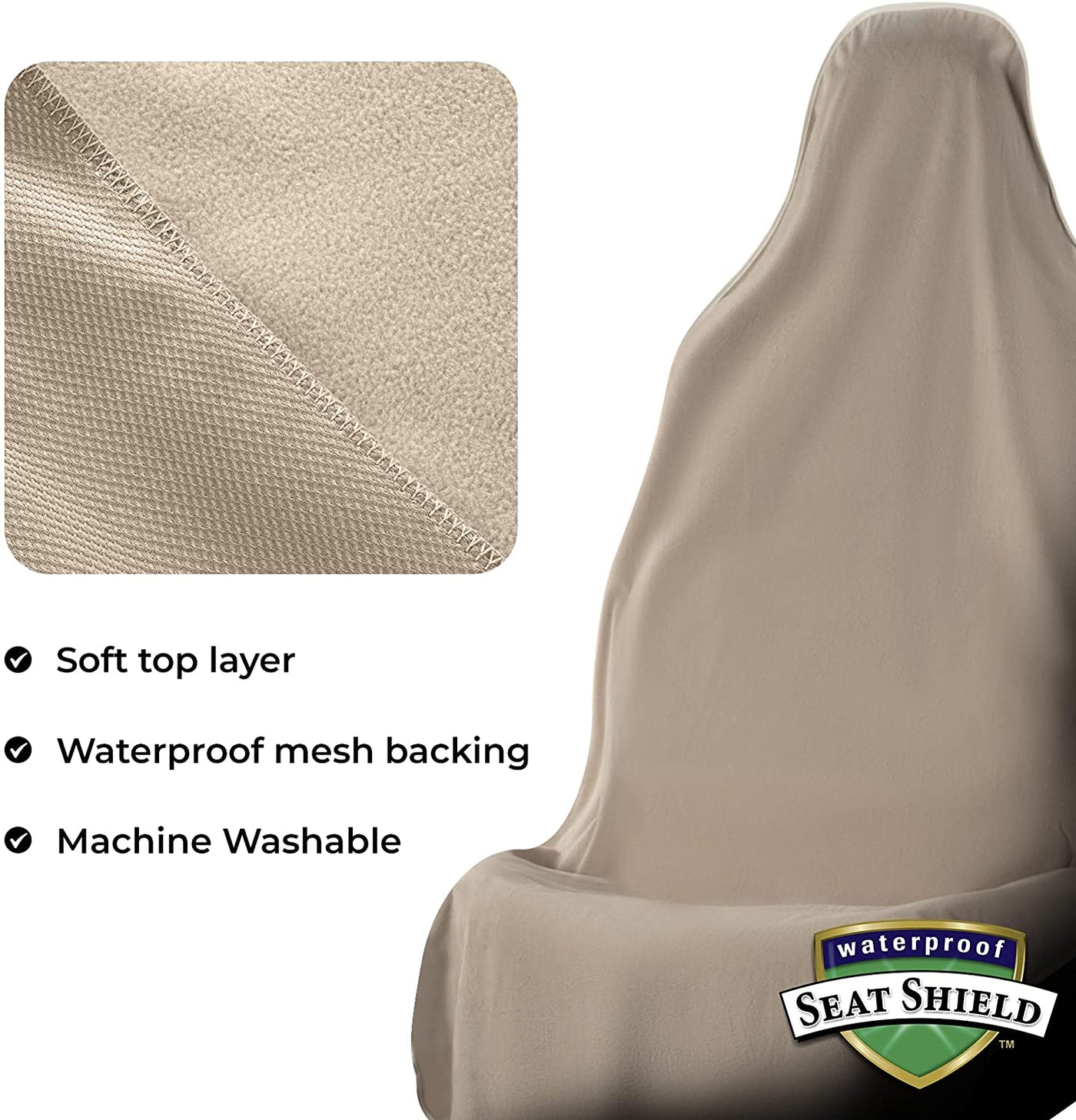 Ultrasport Seatshield - Waterproof mesh backing - Tan