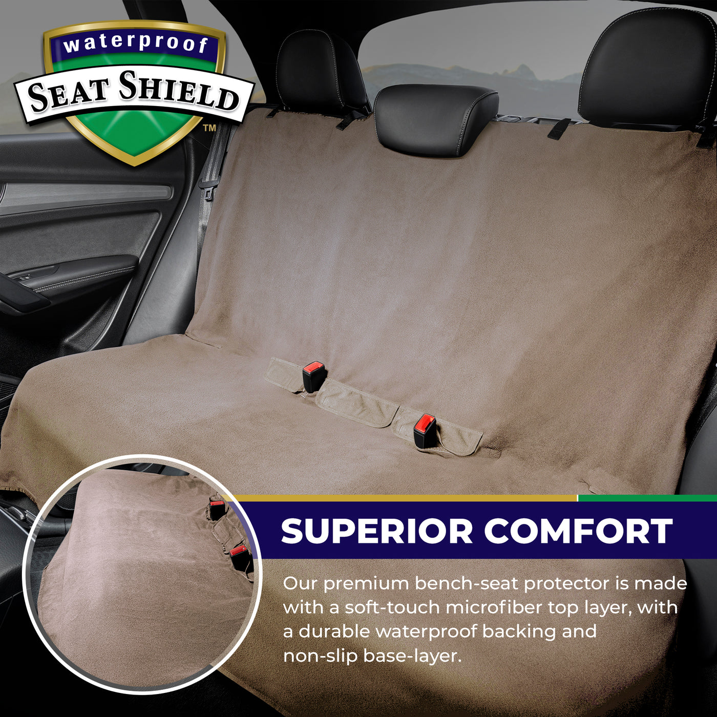 Protective Microfiber Car Bench Seat Cover