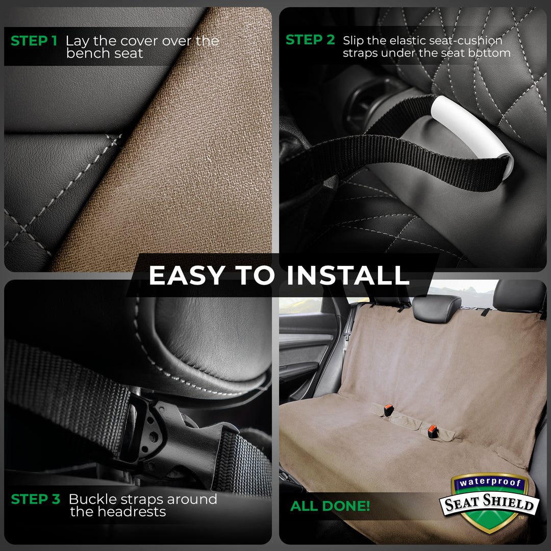 Universal waterproof back seat covers - Tan