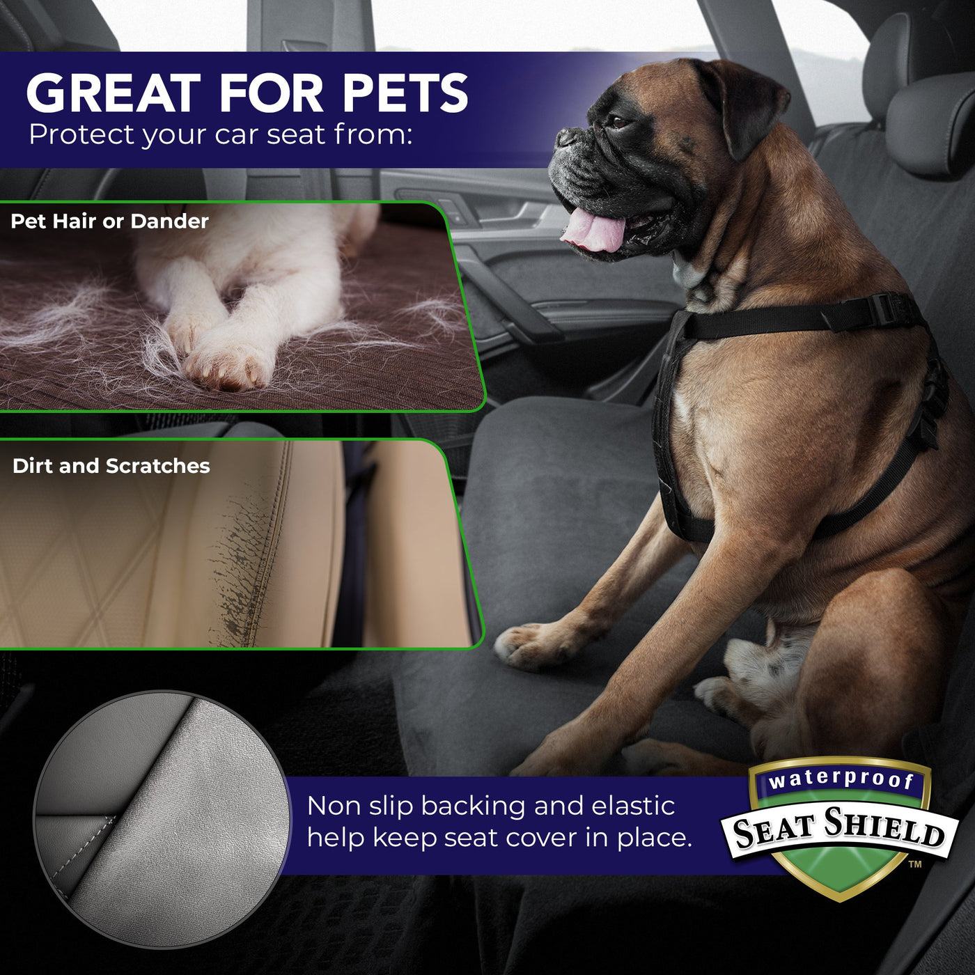 Seatshield | Pet seat protector | Backseat pet protector | Pet hair protector | Pet accident protector