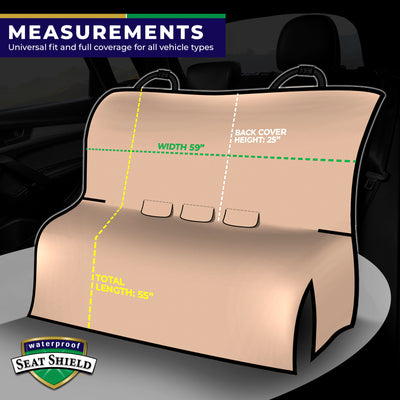 Seatshield - Waterproof Back Seat Cover Universal Fit - Tan