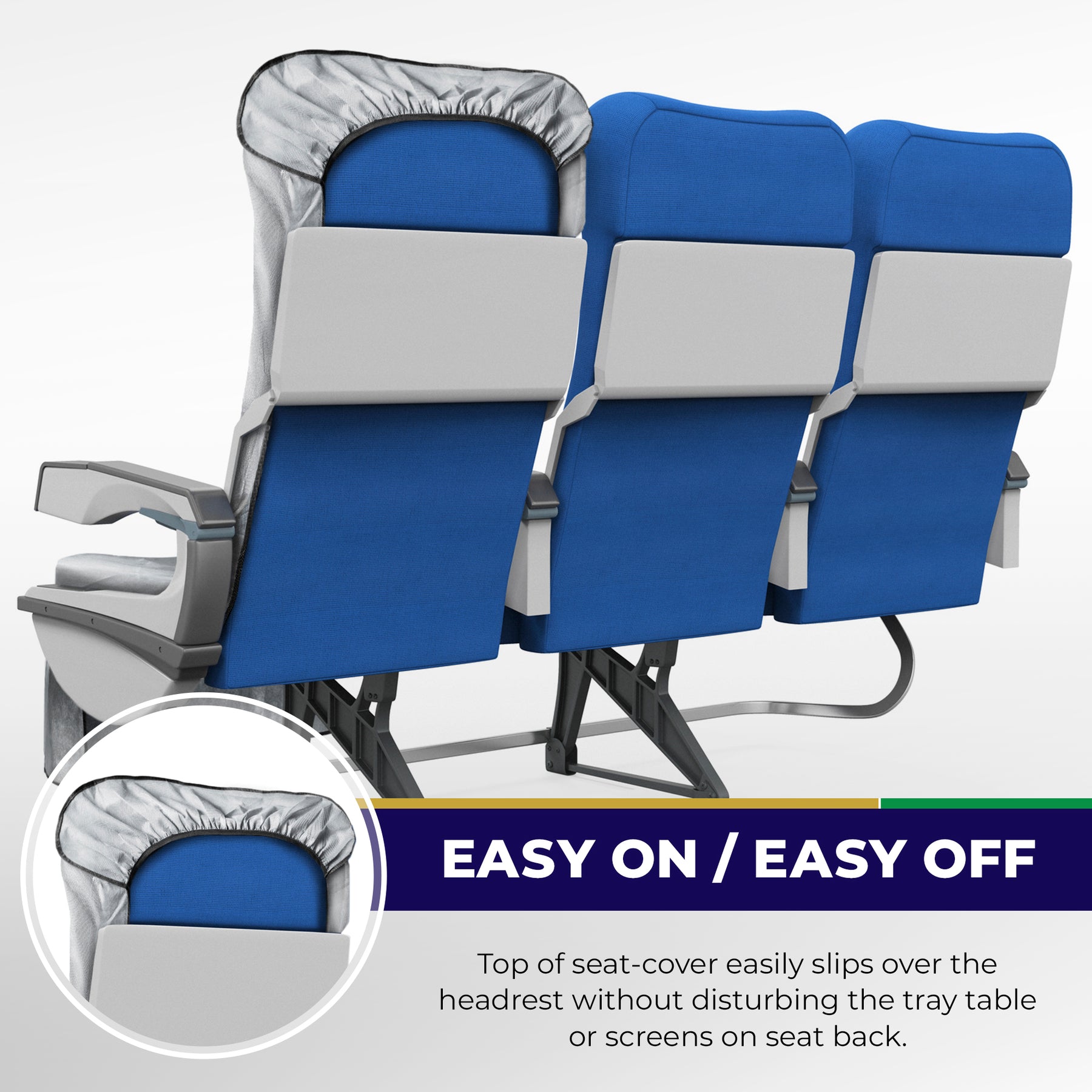 Ionshield™ Airplane Pocket - Stretch Fabric Cover With Pockets For Airplane  Tray Tables - B909